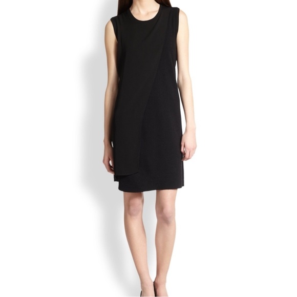 Theory Dresses & Skirts - Theory Black Silk Wool Overlay Sleeveless Shift Dress Size S